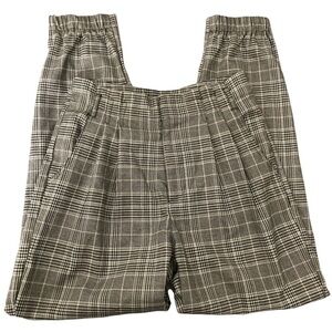 GARAGE Chelsea Pleated Plaid High Waist Pants S/P